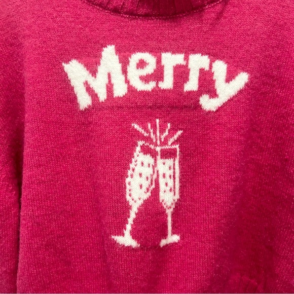 Ruby Moon Pink "Merry" Christmas Sweater NWT M - Picture 3 of 5